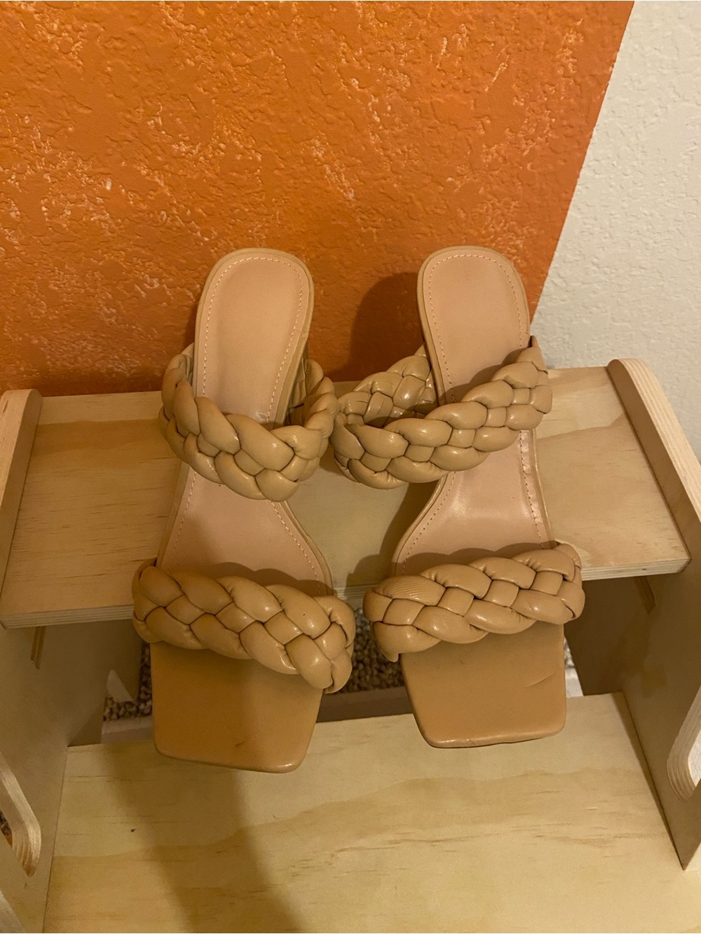 Women's Braided Double-Strap Slide Sandals - Beige